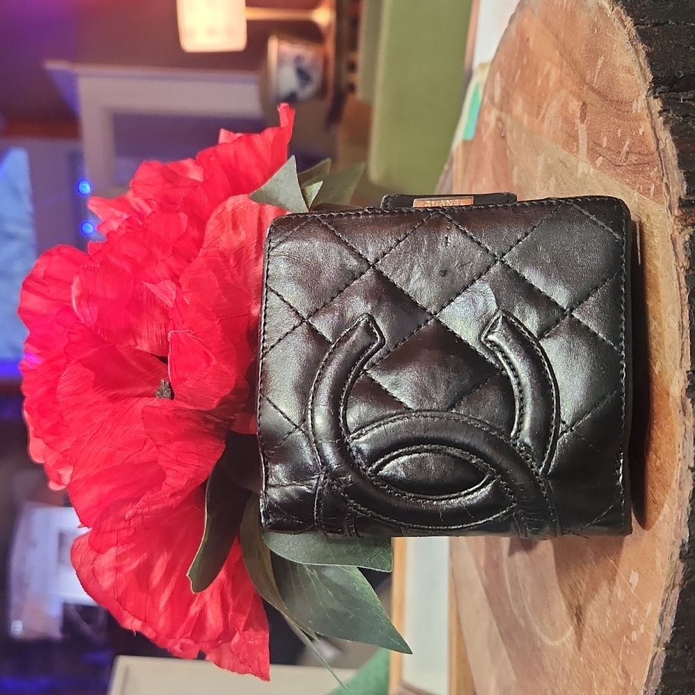 Chanel Cambon Black And Pink Wallet